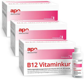 apodiscounter B12 Vitaminkur B-Komplex Trinkampullen vegan glutenfrei laktosefrei – Bild 1 von 1