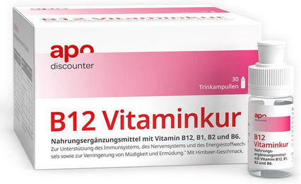 apodiscounter B12 Vitaminkur B-Komplex Trinkampullen vegan glutenfrei laktosefrei – Bild 1 von 1