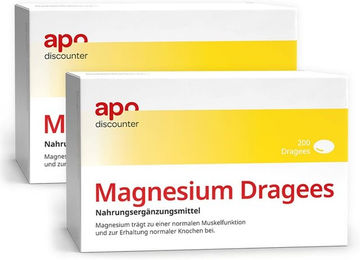 apodiscounter Magnesium Citrat Tabletten 400 mg 360 Stück für Erwachsene Sportler und Schwangere oder Stillende – Bild 1 von 1