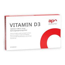 apodiscounter Vitamin D3 Tabletten 1000 IE 25 mcg 90 Stück – Bild 1 von 1