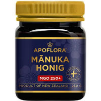 Produktbild von Apoflora Manuka Honig MGO 250+ aus Neuseeland ohne Zusatzstoffe Halal 250 g