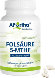 APOrtha 5-MTHF Folat Folsäure Kapseln vegan bio ohne Zusatzstoffe 120 Stück – Bild 1 von 1