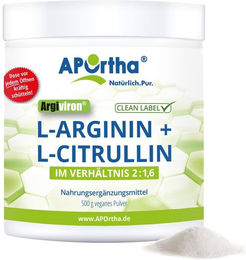 APOrtha Argiviron L-Arginin und L-Citrullin Pulver vegan bio ohne Zusatzstoffe – Bild 1 von 1