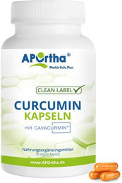 APOrtha Curcumin-Kapseln mit CAVACURMIN Curcuma-Extrakt vegan bio ohne Zusatzstoffe – Bild 1 von 1