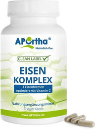 APOrtha Eisen-Komplex Kapseln vegan bio ohne Zusatzstoffe 120 Stück – Bild 1 von 1