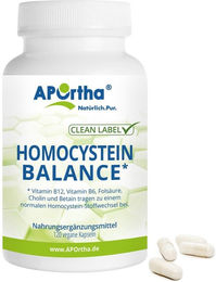 APOrtha Homocystein Balance B-Komplex Kapseln vegan bio ohne Zusatzstoffe 120 Stück – Bild 1 von 1