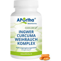 Produktbild von APOrtha Ingwer-Curcuma-Weihrauch-Komplex Kapseln vegan bio ohne Zusatzstoffe 60 Stück
