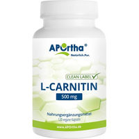 Produktbild von APOrtha L-Carnitin 500 mg Kapseln vegan bio ohne Zusatzstoffe 120 Stück