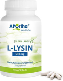 APOrtha L-Lysin 500 mg Kapseln vegan bio ohne Zusatzstoffe 120 Stück – Bild 1 von 1