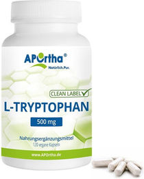 APOrtha L-Tryptophan Kapseln 500 mg vegan bio ohne Zusatzstoffe 120 Stück – Bild 1 von 1