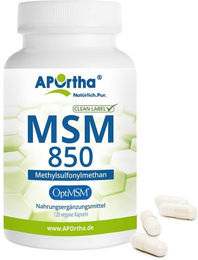 APOrtha OptiMSM MSM Kapseln vegan bio ohne Zusatzstoffe 120 Stück – Bild 1 von 1