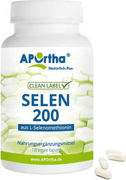 APOrtha Selen Kapseln mit 200 µg Selenmethionin vegan und bio 120 Stück – Bild 1 von 1