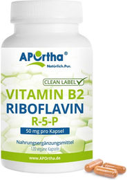 APOrtha Vitamin B2 Riboflavin 50 mg R-5-P Kapseln vegan bio ohne Zusatzstoffe 120 Stück – Bild 1 von 1
