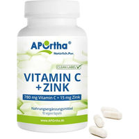 Produktbild von APOrtha Vitamin C 780 mg und Zink 15 mg Kapseln vegan ohne Zusatzstoffe 90 Stück
