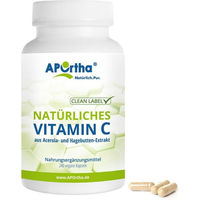 Produktbild von APOrtha Vitamin C Kapseln mit Acerola und Hagebutte Bio ohne Zusatzstoffe