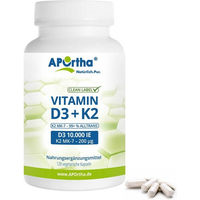 Produktbild von APOrtha Vitamin D3 10.000 IE und Vitamin K2 MK-7 200 µg vegetarische Kapseln