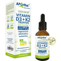Produktbild von APOrtha Vitamin D3 1000 IE und Vitamin K2 Tropfen vegan und ohne Zusatzstoffe