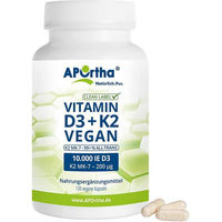 Produktbild von APOrtha Vitamin D3 10000 IE und Vitamin K2 MK-7 Cyclo 200 µg Kapseln Vegan ohne Zusatzstoffe 120 Kapseln