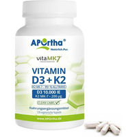 Produktbild von APOrtha Vitamin D3 10000 IE und Vitamin K2 vitaMK7 200 µg Kapseln vegan 120 Stück