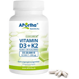 APOrtha Vitamin D3 20.000 IE und Vitamin K2 200 µg Kapseln 120 Stück – Bild 1 von 1