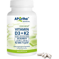 Produktbild von APOrtha Vitamin D3 20.000 IE und Vitamin K2 MK-7 Cyclo 200 µg Kapseln vegan vegetarisch 120 Stück