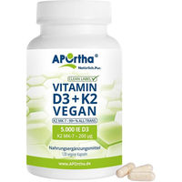 Produktbild von APOrtha Vitamin D3 5000 IE und Vitamin K2 MK-7 Cyclo 200 µg Kapseln vegan 120 Stück