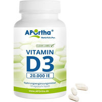 Produktbild von APOrtha Vitamin D3 Depot Kapseln 20000 IE vegetarisch bio ohne Zusatzstoffe 120 Stück