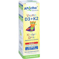 Produktbild von APOrtha Vitamin D3 + K2 Kinder-Spray Bio vegetarisch zuckerfrei mit 400 IE Vitamin D3 und 10 µg K2