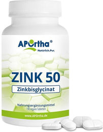 APOrtha Zink 50 Zinkbisglycinat Tabletten vegan bio – Bild 1 von 1