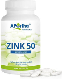 APOrtha Zink 50 Zinkgluconat Tabletten vegan bio 190 Stück – Bild 1 von 1