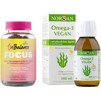 Produktbild von Aquilea Onbalance Focus Gummies und Norsan Omega-3 Algenöl vegan