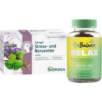 Produktbild von Aquilea Onbalance Relax Gummies vegan zuckerfrei glutenfrei laktosefrei und Sidroga Stress- & Nerventee