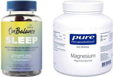 Aquilea Onbalance Sleep Gummies und Pure Encapsulations Magnesium vegan glutenfrei laktosefrei zuckerfrei – Bild 1 von 1