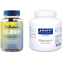 Produktbild von Aquilea Onbalance Sleep Gummies und Pure Encapsulations Magnesium vegan glutenfrei laktosefrei zuckerfrei