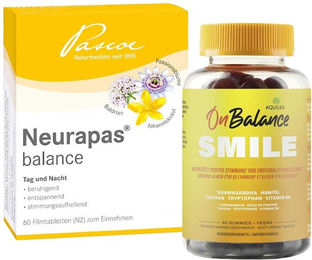 Aquilea Onbalance Smile Gummies und Neurapas Balance Filmtabletten vegan – Bild 1 von 1