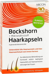 Arcon International Bockshorn Haarkapseln mit Zink, Biotin und Selen, glutenfrei und laktosefrei, 60 Kapseln – Bild 1 von 2