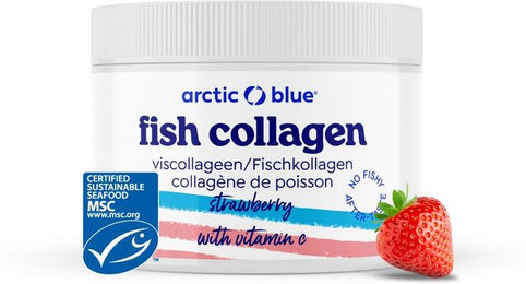 Arctic Blue Fischkollagen-Pulver Erdbeere Typ I zuckerfrei glutenfrei laktosefrei 1000 g – Bild 1 von 1
