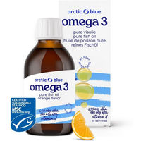 Produktbild von Arctic Blue Omega 3 DHA und EPA Fischöl mit Vitamin D3 Flüssig 250 ml für Erwachsene Kinder und Schwangere sowie Stillende