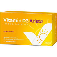 Produktbild von Aristo Pharma Vitamin D3 1000 I.E. Tabletten 200 Stück für Erwachsene