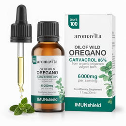 Aromavita ImunShield Wildes Oregan-Oel Bio-Tropfen mit 86-90% Carvacrol und nativem Olivenöl Extra, vegan, 30 ml – Bild 1 von 3