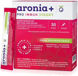 aronia+ PRO IMMUN DIREKT Sticks vegan glutenfrei laktosefrei zuckerfrei – Bild 1 von 2