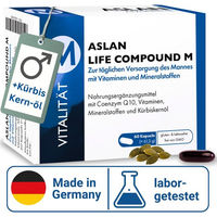 Produktbild von ASLAN Life Compound M Multivitamin für Männer mit Magnesium, Coenzym Q10 und Kürbiskernöl, 60 Kapseln, glutenfrei und laktosefrei