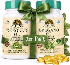 Athina Bio Oregano Öl Kapseln Vegan 100 mg 2 x 60 Stück – Bild 1 von 2