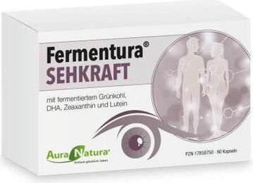 Aura Natura Fermentura Sehkraft Kapseln mit Lutein und Zeaxanthin vegan glutenfrei laktosefrei 60 Stück – Bild 1 von 3