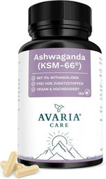 AVARIA CARE Ashwagandha KSM-66 hochdosiert mit 5% Withanoliden vegan 180 Kapseln – Bild 1 von 4
