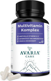 AVARIA CARE Multivitamin Komplex mit Vitaminen A bis Z, Mineralstoffen und Coenzym Q10, vegan, glutenfrei und laktosefrei, 180 Kapseln – Bild 1 von 4
