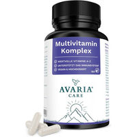 Produktbild von AVARIA CARE Multivitamin Komplex mit Vitaminen A bis Z, Mineralstoffen und Coenzym Q10, vegan, glutenfrei und laktosefrei, 180 Kapseln