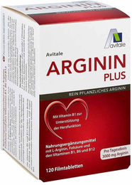Avitale Arginin Plus mit B-Komplex L-Arginin Tabletten glutenfrei und laktosefrei 120 Stück – Bild 1 von 4