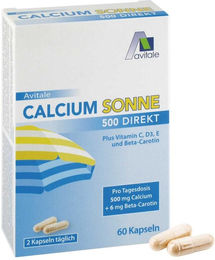 Avitale Calcium Sonne 500 Kapseln mit 500 mg Calcium, glutenfrei und laktosefrei, 60 Stück – Bild 1 von 2