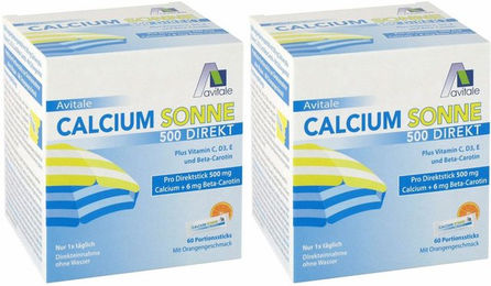 Avitale Calcium Sonne 500 Sticks mit Calcium Carbonat und Orangengeschmack 120 Stück – Bild 1 von 1